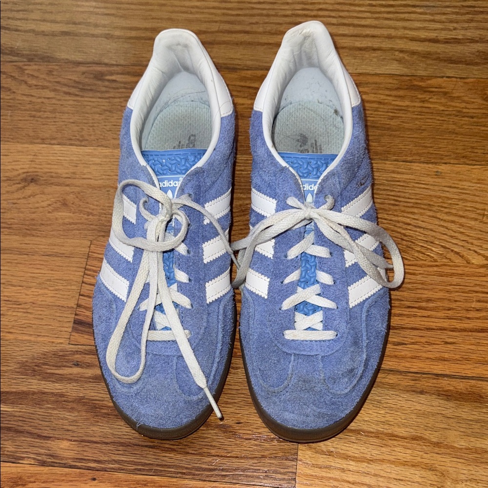 Adidas blue suede gazelles - worn a couple of times